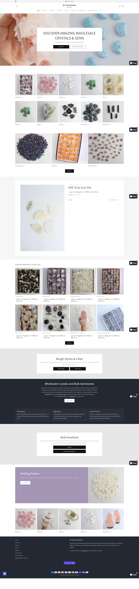Mi esperanza minerals website ecommerce folsom design>