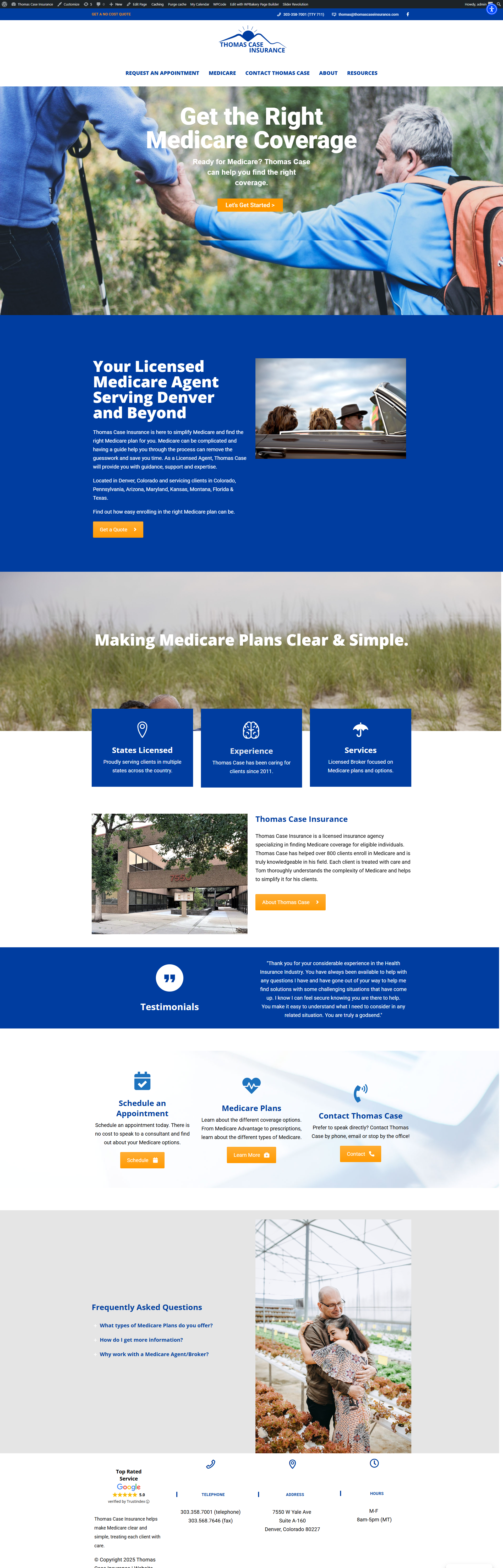 thomas case insurance website design folsom ca>